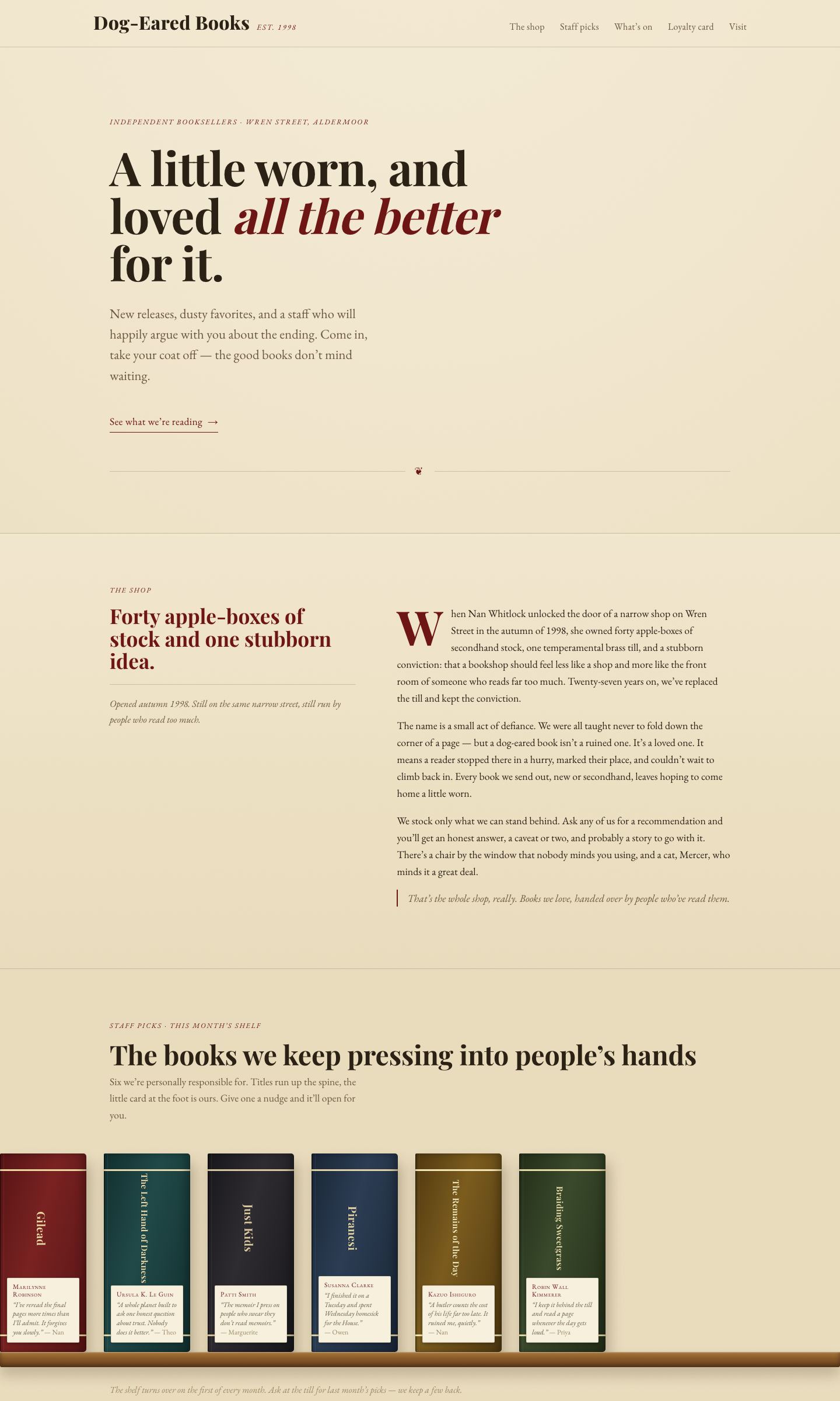 Dog-Eared Books — built by a Nova site prompt