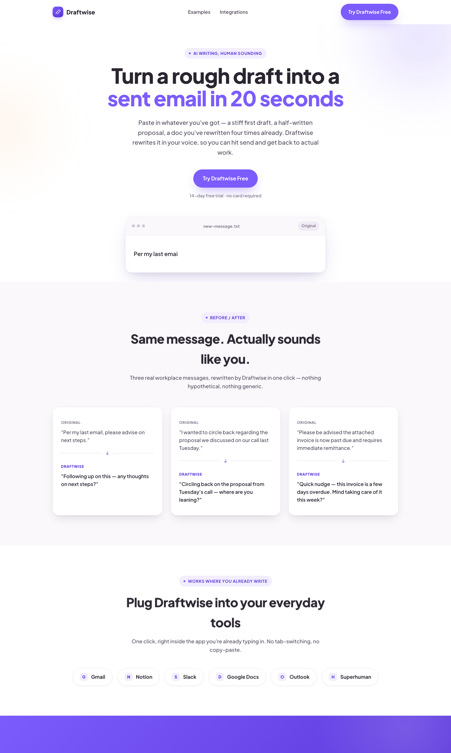 Draftwise — built by a Nova site prompt