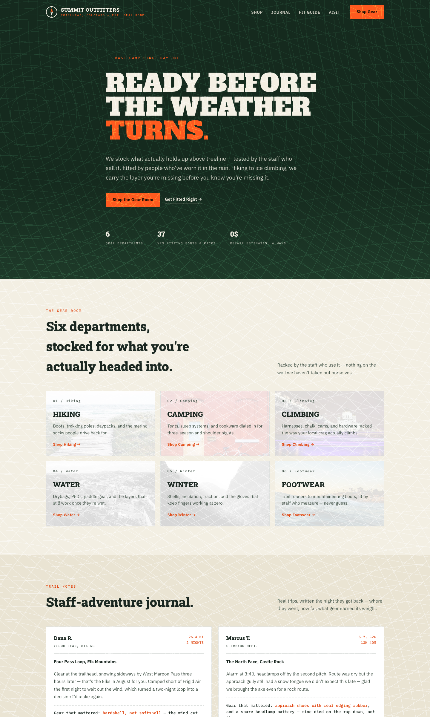 Summit Outfitters — built by a Nova site prompt